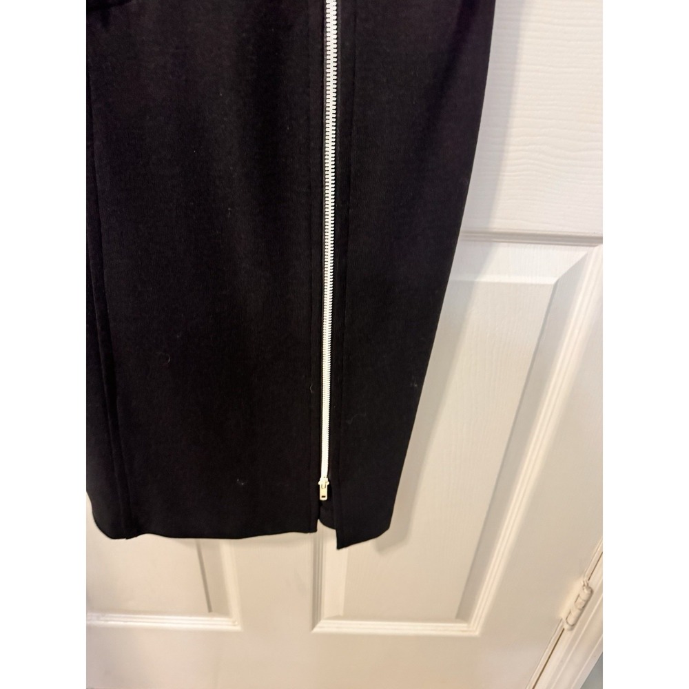 Vintage Cache Women's Black Moto Style Sheath Dress Asymmetrical Zipper Sz 6 Y2K - Picture 5 of 7